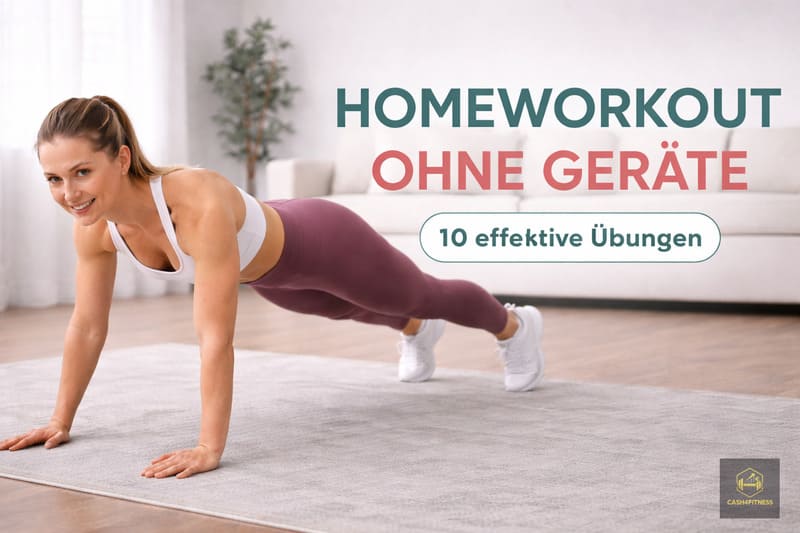 Frau trainiert zuhause mit einem Homeworkout ohne Geräte – effektives Ganzkörpertraining auf kleinem Raum