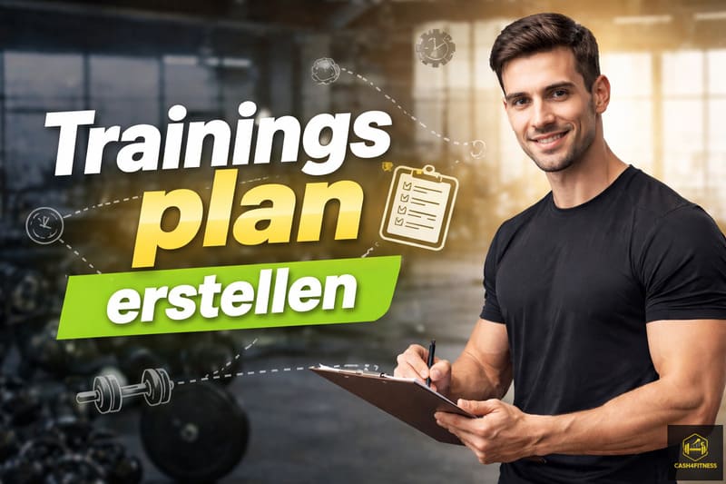 Sportlicher Mann erstellt im Fitnessstudio einen Trainingsplan auf einem Klemmbrett – Symbolbild für Trainingsplan erstellen im Fitness-System