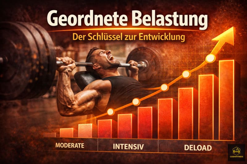 Strukturierte Belastungssteigerung im Krafttraining mit progressiver Intensitätsentwicklung im Fitness-System
